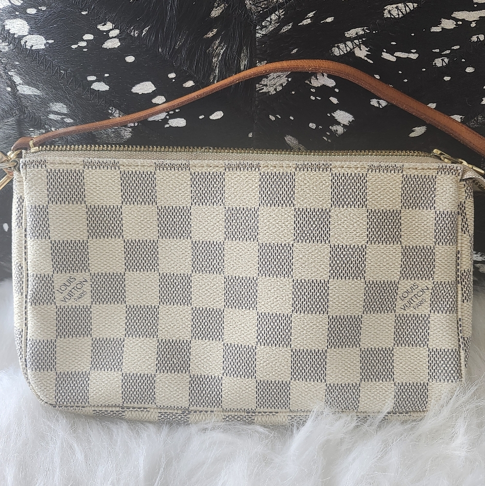 Authentic Louis Vuitton Pochette Accessories Damier Azur